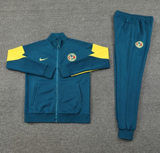 24/25 Club America Green/Yellow Full Zipper Jacket + Long Pants