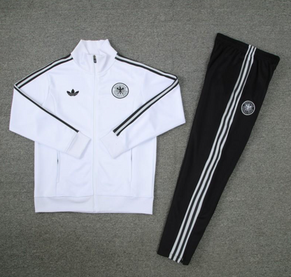 2024 Germany White Full Zipper Jacket + Long Pants