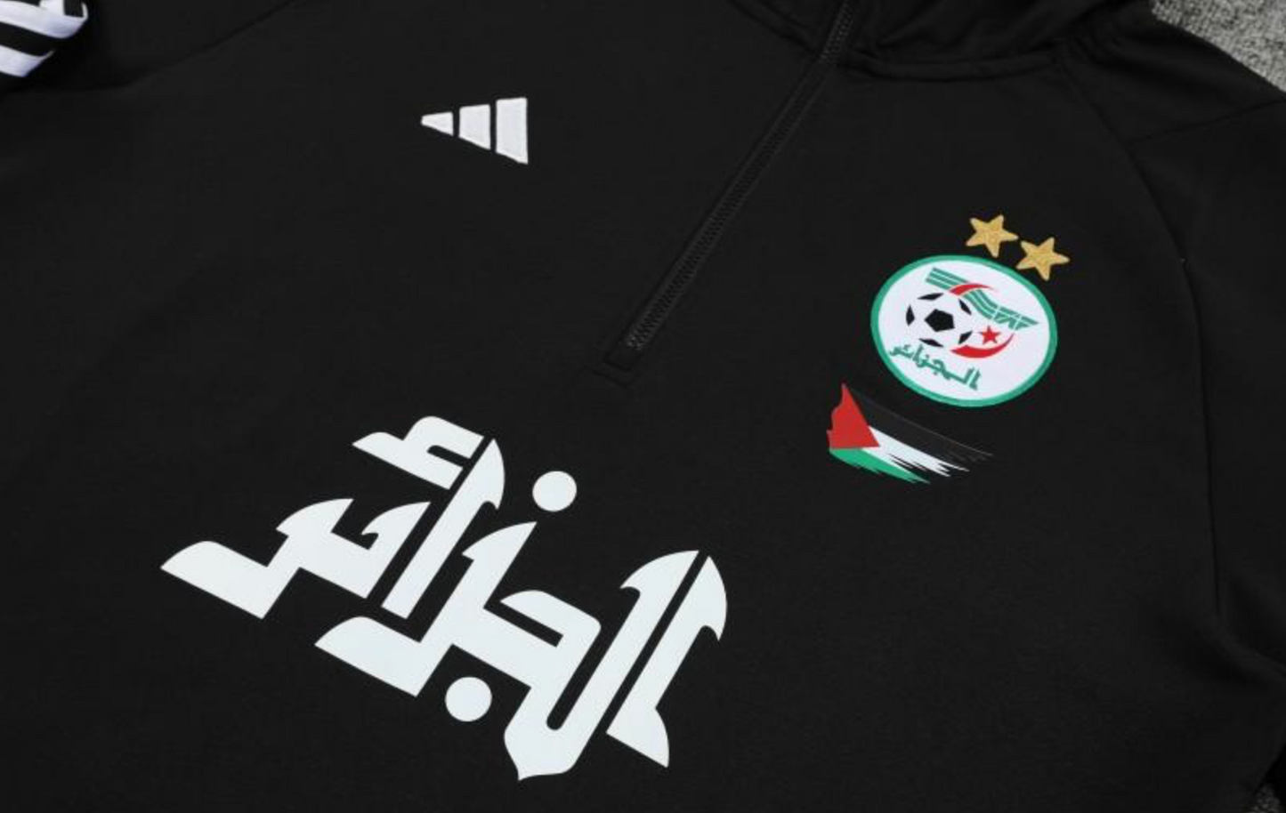 2024 Algeria Black Hoodie Full Zipper Hoodie Jacket + Pants