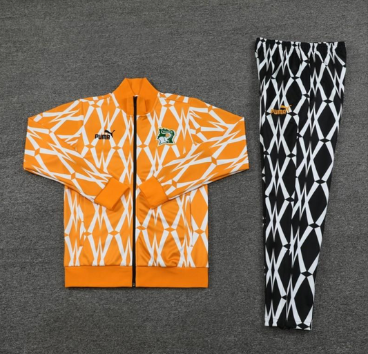 2024 Ivory Coast Orange Full Zipper Jacket + Pants