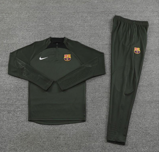 23/24 Barcelona Dark Green Half Zipper Jacket + Pants