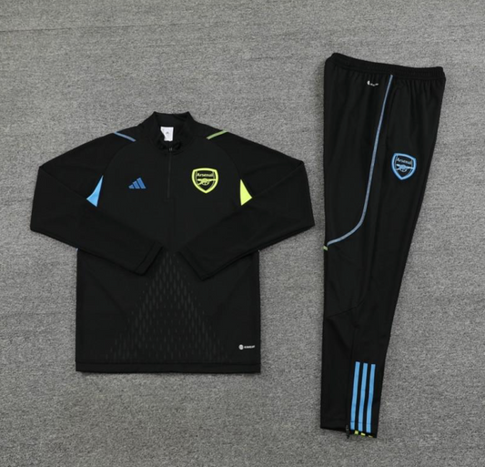 23/24 Arsenal Black Half Zipper Jacket + Pants