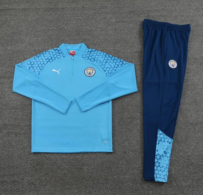 23/24 Manchester City Blue Half Zipper Jacket + Pants