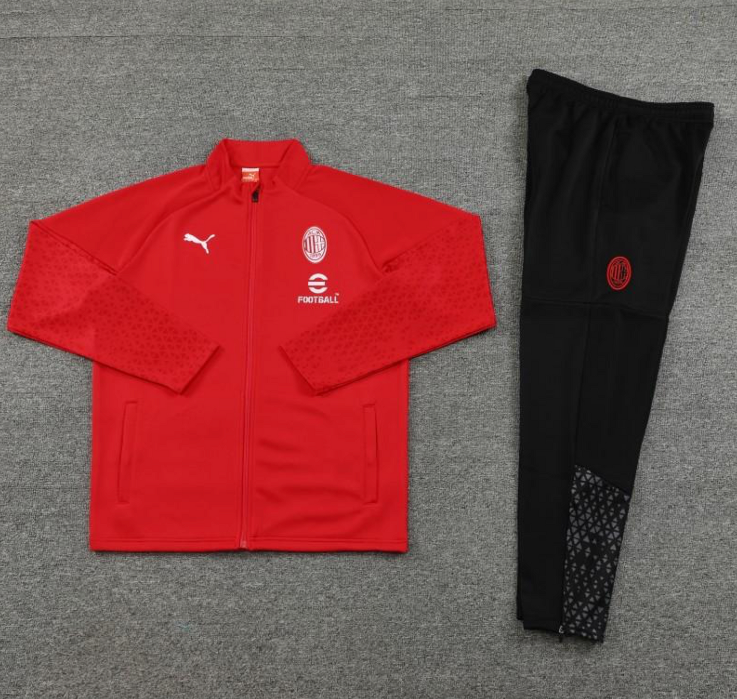 23/24 AC Milan Red Half Zipper Jacket + Pants