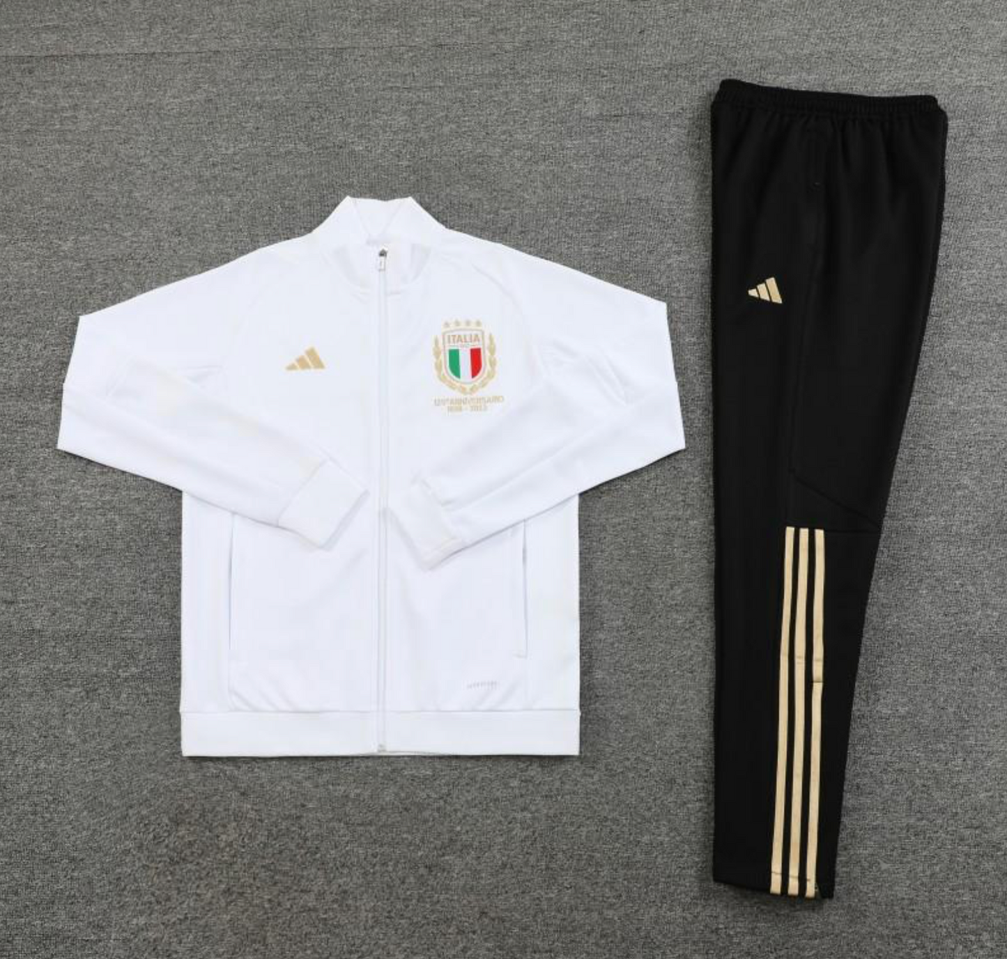 2023 Italy 125th Anniversary White Full Zipper Hooide Jacket + Pants