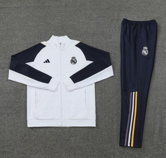 23/24 Real Madrid White/Navy Full Zipper + Pants