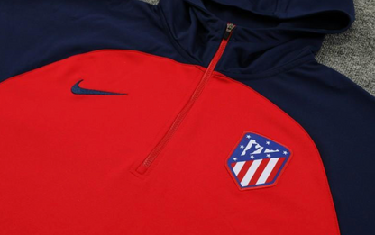 23/24 Atletico Madrid Red/Navy Half Zipper Jacket + Pants