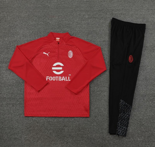 23/24 AC Milan Red Half Zipper Jacket + Pants