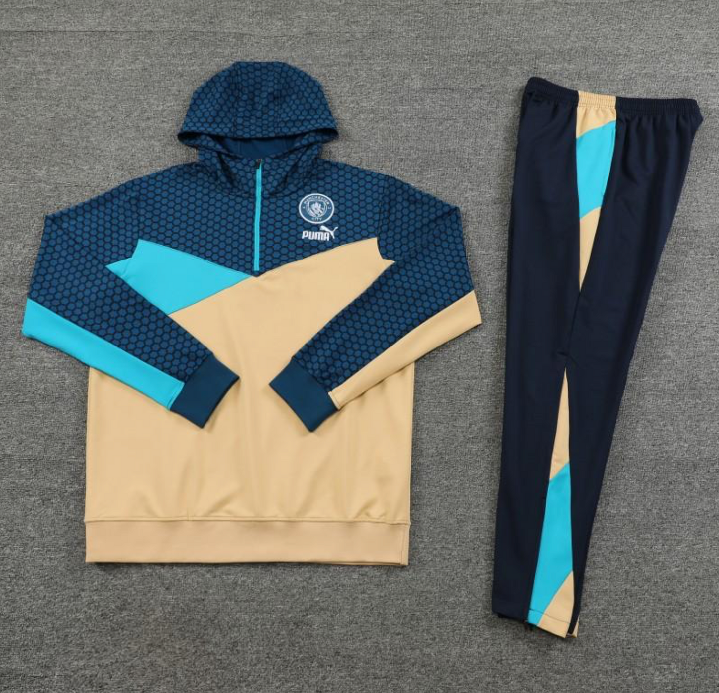 23/24 Manchester City Puma Mixed Color Half Zipper Jacket + Pants