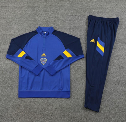 23/24 Boca Juniors Blue Black Half Zipper Hoodie Jacket + Pants