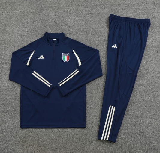 2023 Italy Navy Half Zipper Jacket + Pants