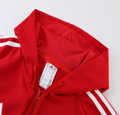 2023 Bayern Munich Red Hoodie Full Zipper Tracksuit + Pants