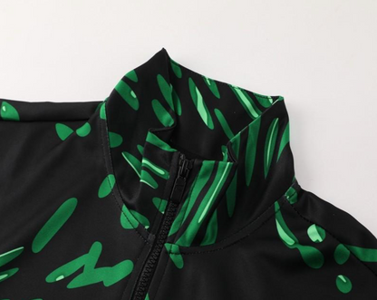 2024 Nigeria Black/Green Full Zipper Jacket + Long Pants