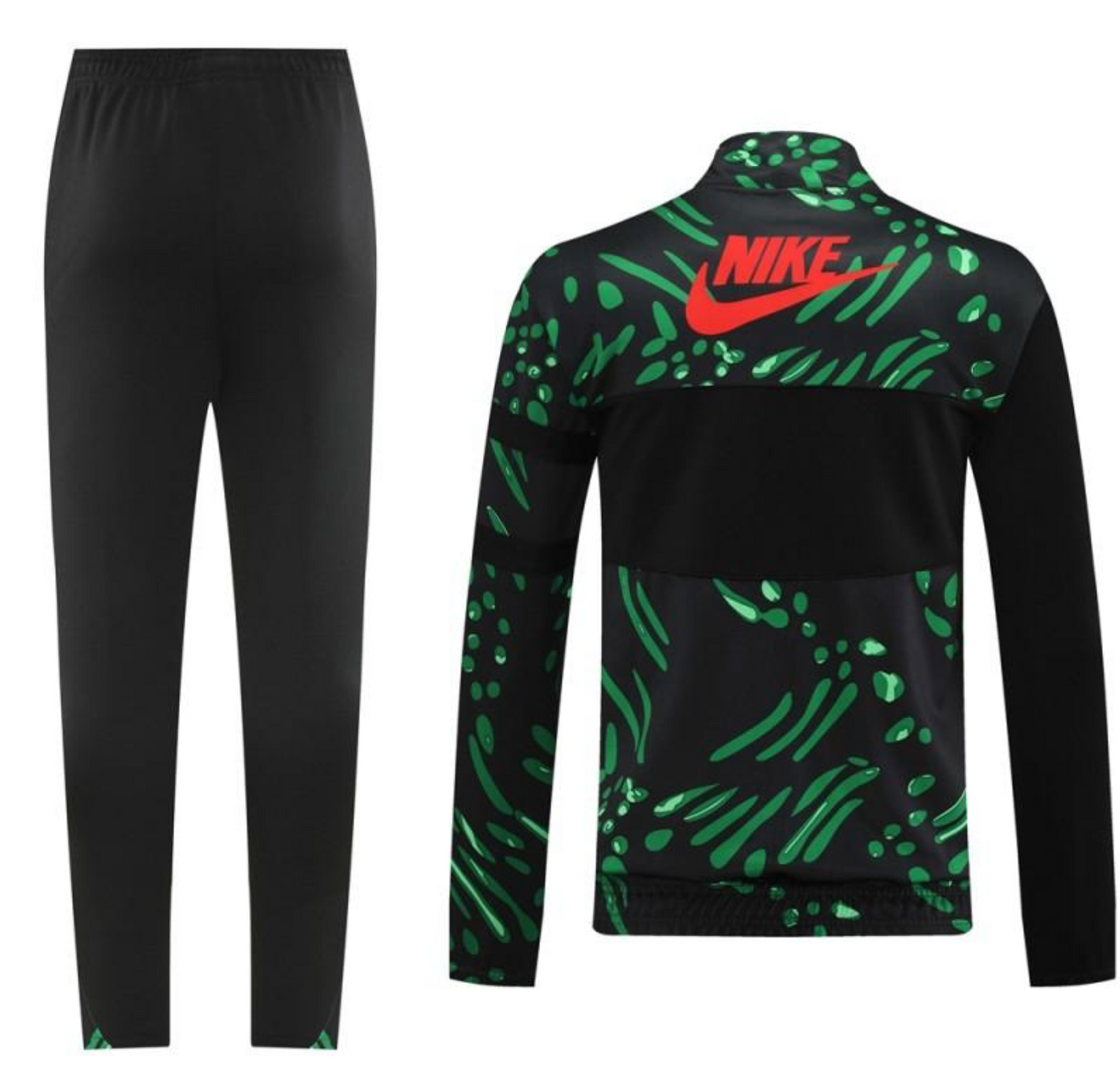 2024 Nigeria Black/Green Full Zipper Jacket + Long Pants