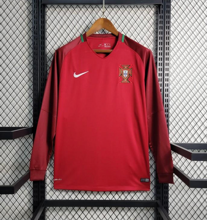 Retro 2016 Portugal Home Long Sleeve Jersey