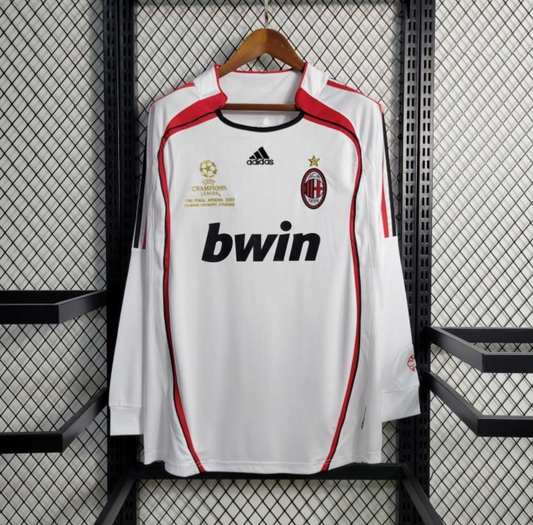 Retro 2006-07 AC Milan Away White Long Sleeve Jersey