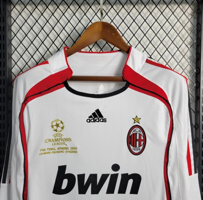 Retro 2006-07 AC Milan Away White Long Sleeve Jersey