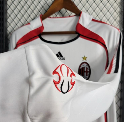 Retro 2006-07 AC Milan Away White Long Sleeve Jersey