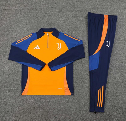 24/25 Juventus Orange Half Zipper Jacket + Long Pants