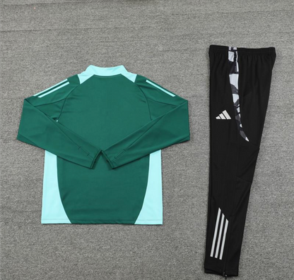 24/25 Manchester United Green Half Zipper Jacket + Long Pants