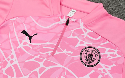 24/25 Manchester City Pink Half Zipper Jacket + Long Pants