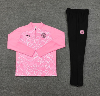 24/25 Manchester City Pink Half Zipper Jacket + Long Pants