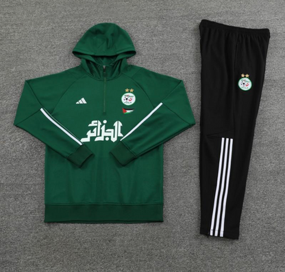 2024 Algeria Green Hoodie Full Zipper Hoodie Jacket + Pants