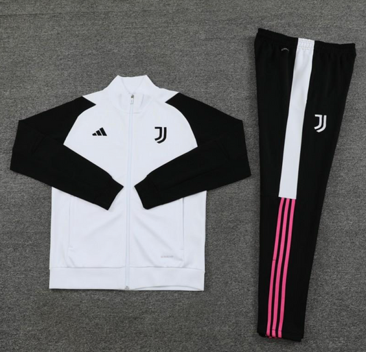 23/24 Juventus White Full Zipper Jacket + Pants