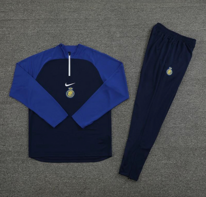 23/24 Al-Nassr Black/Blue Half Zipper Jacket + Pants