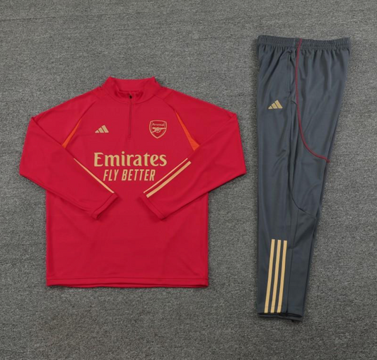 23/24 Arsenal Red Half Zipper Jacket + Pants