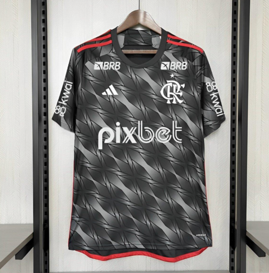 24/25 Flamengo Third Black Jersey With Full Sponsors